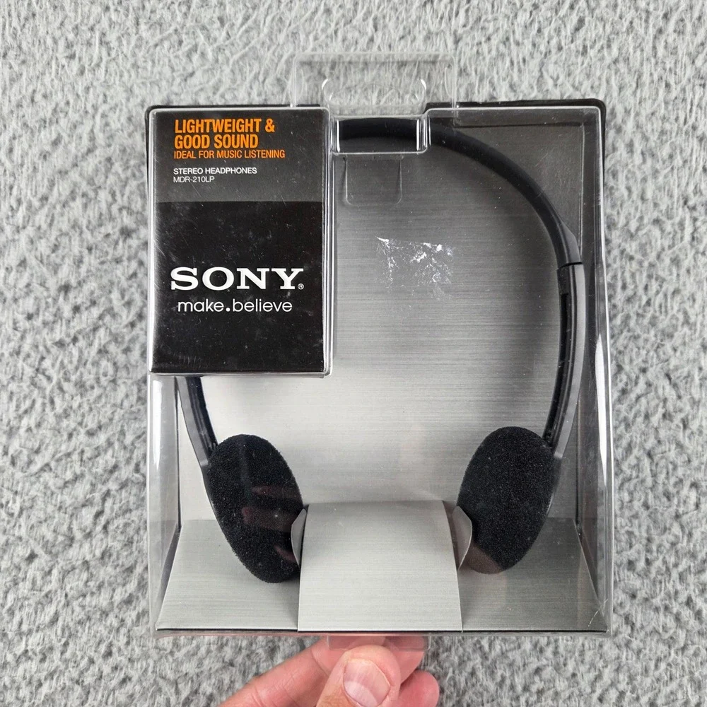 Sony Stereo Headphones Unisex OS Black MDR-210LP Lightweight Wired On-Ear